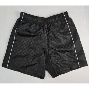 DSG Boys Black Woven Soccer Shorts Checkered Athletic Fit Size Medium 10-12 NWT